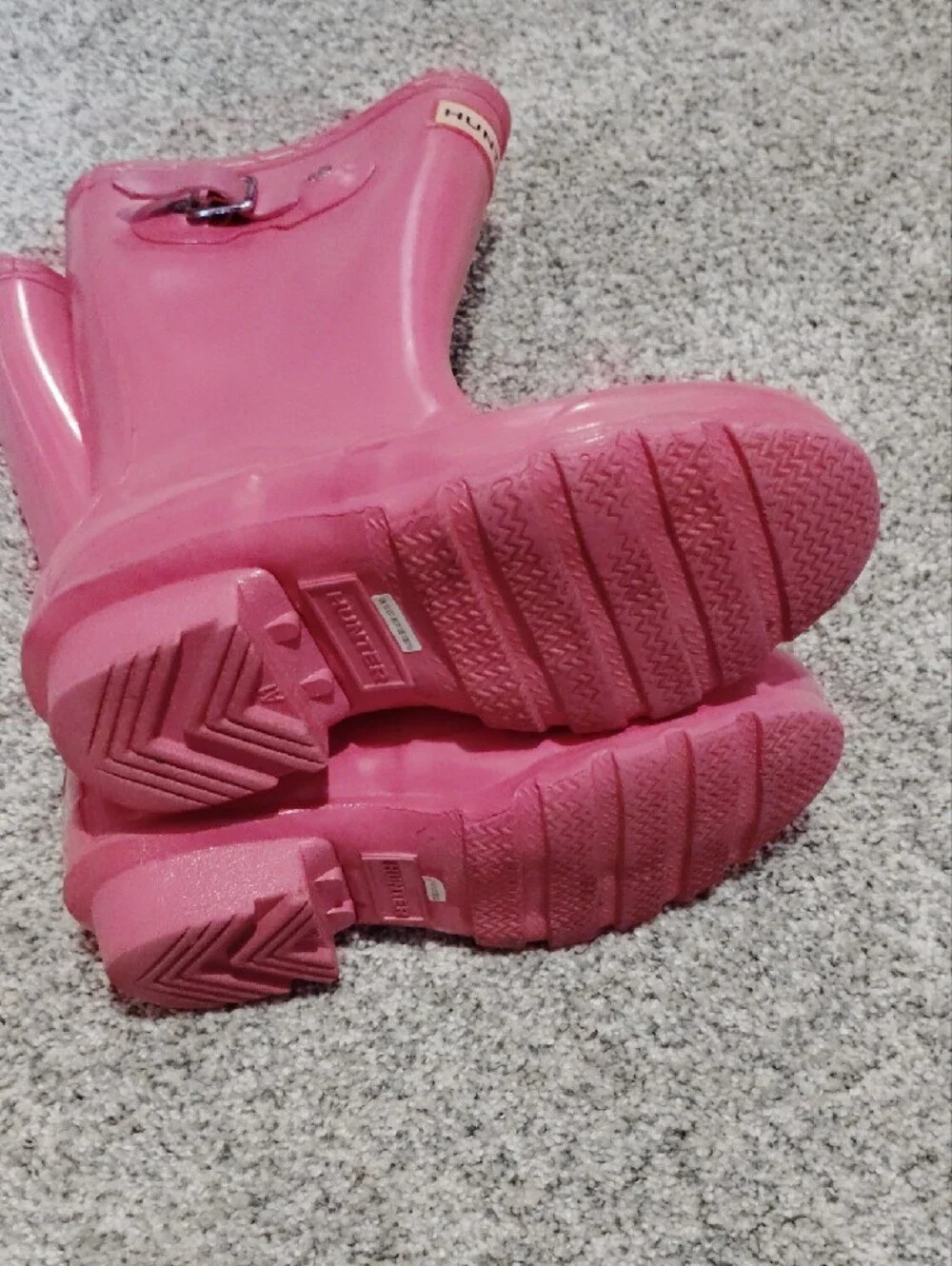 Hunter Kids Pink Gloss Waterproof Rain Boots
